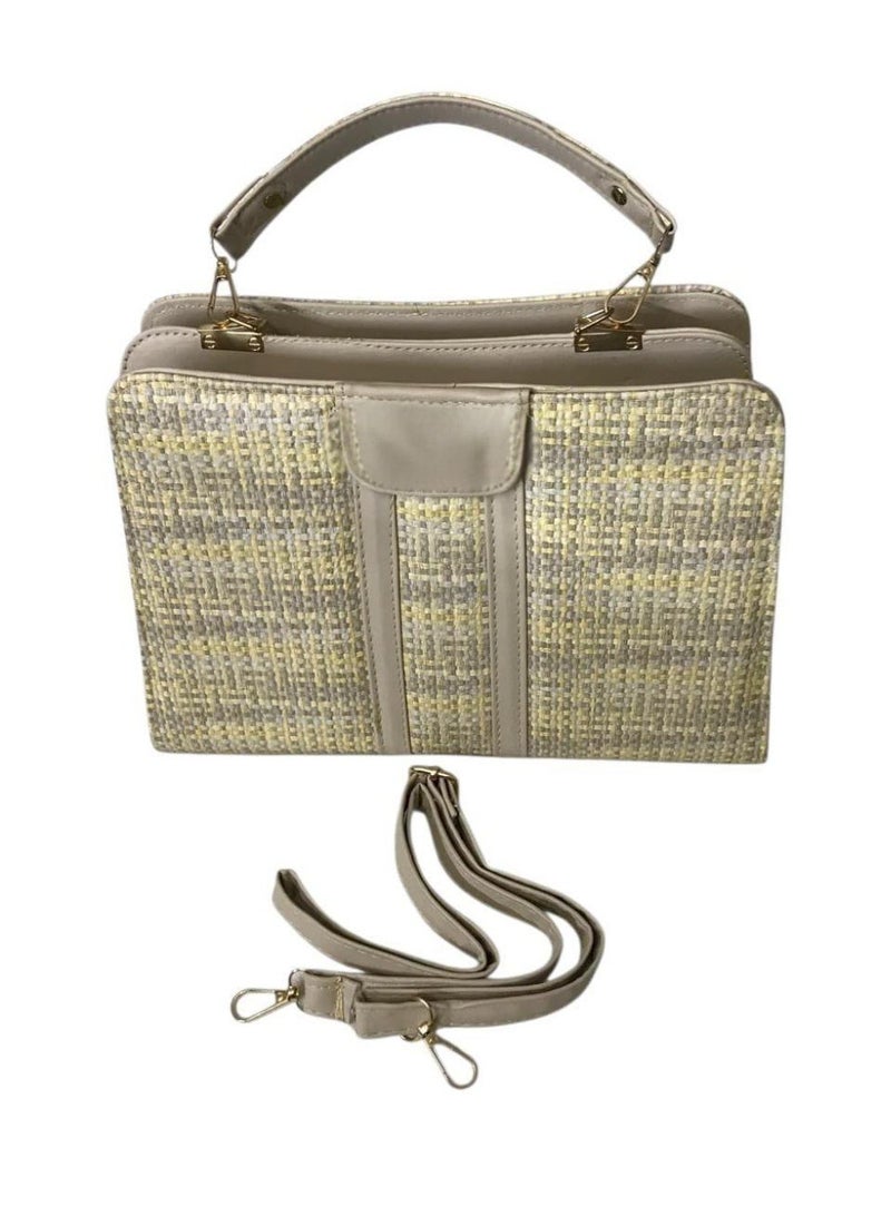 شنطه هاند وكروس 2  سوسته بخامة النسيج والجلد الصناعي مناسبه لجميع المناسبات - Image 1