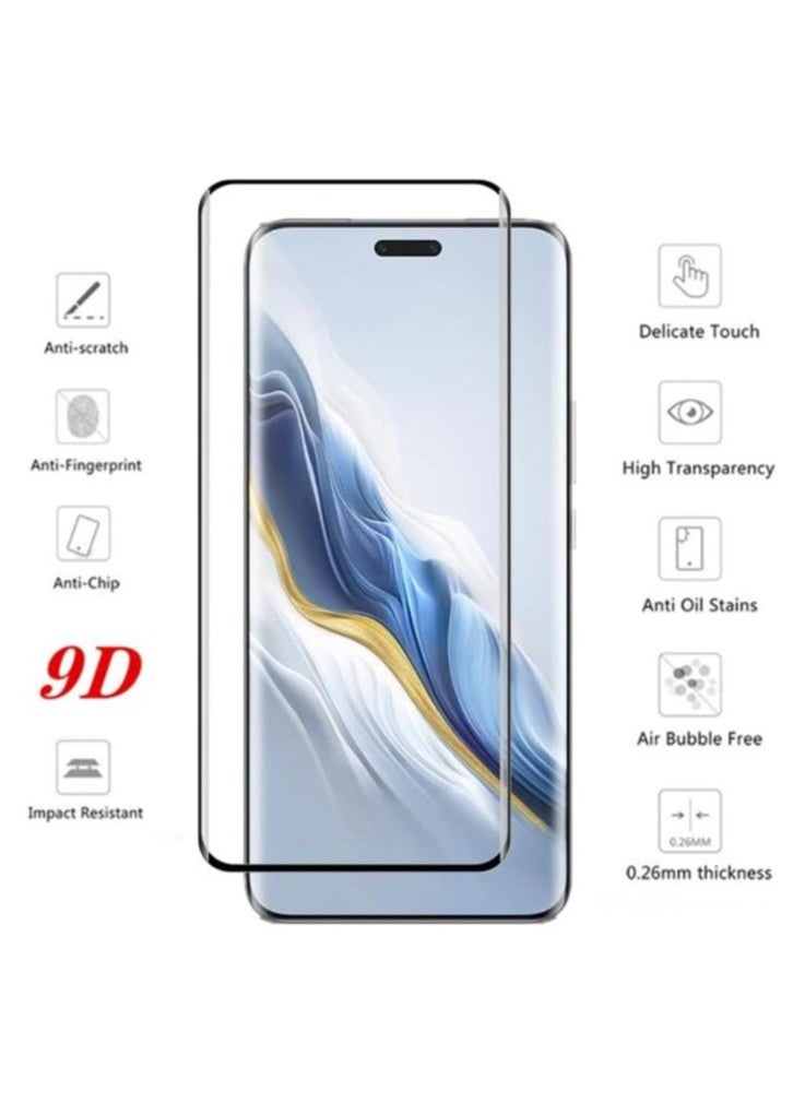 جنرال - - حزمة 2+2 متوافقة مع Honor Magic 6 Pro 5G تحتوي على حامي للشاشة مع حامي لعدسة الكاميرا، فيلم زجاج مقاوم للصدمات بتغطية كاملة، حافظ على شاشة واضحة عالية الجودة ومقاومة للخدوش. - Image 1