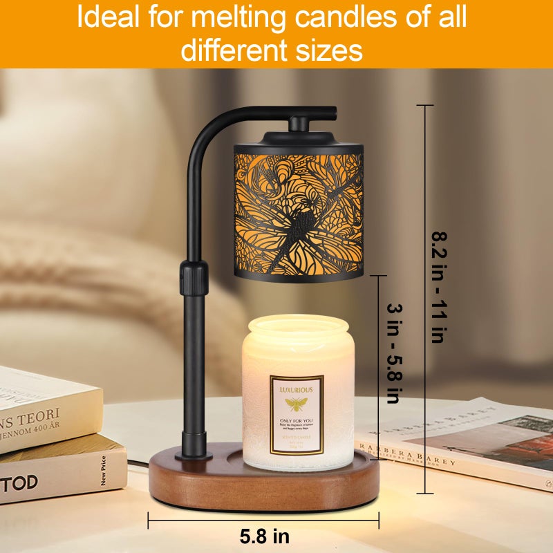 kobodon Candle Warmer Lamp with Timer, Electric Candle Lamp Warmer Birthday for Mom Women Home Bedroom Decor Wax Melt Warmer for Scented Wax with Jar Candles (Dragonfly) - Image 3