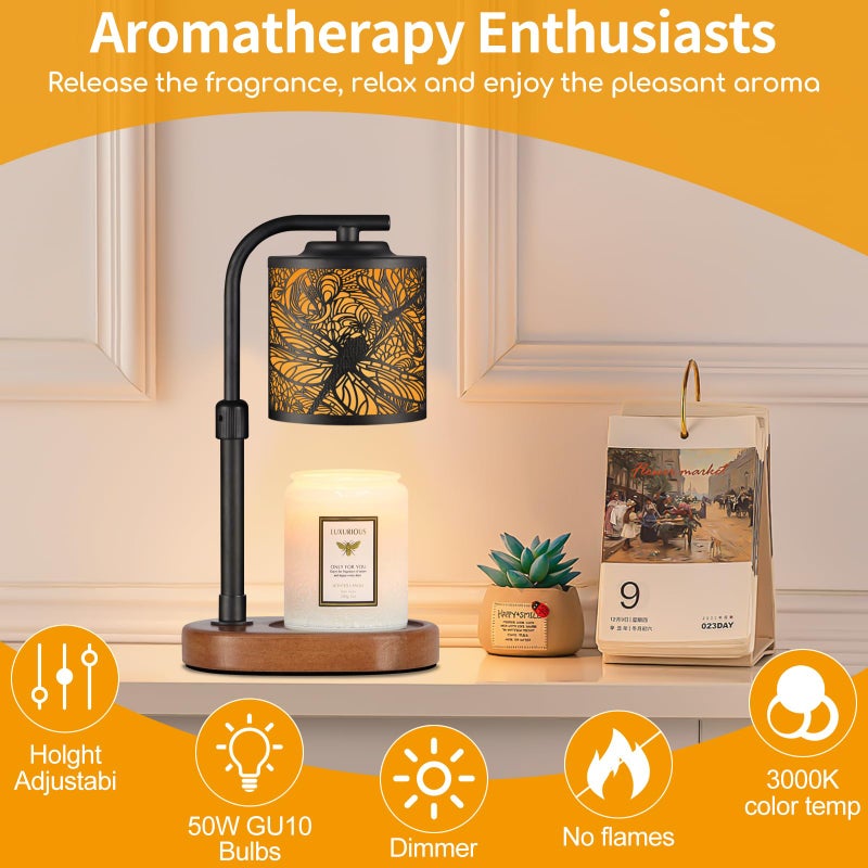 kobodon Candle Warmer Lamp with Timer, Electric Candle Lamp Warmer Birthday for Mom Women Home Bedroom Decor Wax Melt Warmer for Scented Wax with Jar Candles (Dragonfly) - Image 4