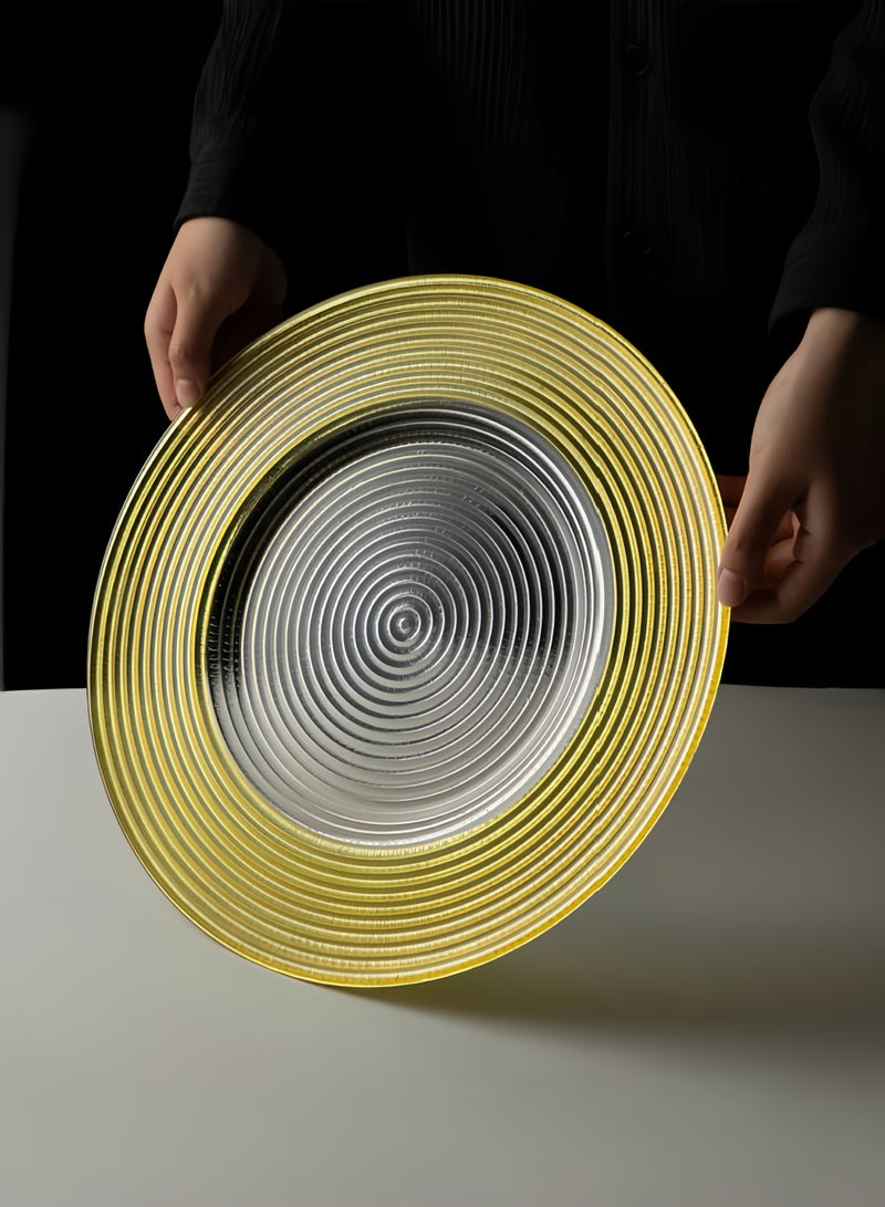 نيهاو مجموعة أطباق زجاجية مكونة من 6 قطع، تتضمن 6 × 13 بوصة، مجموعات أدوات مائدة، صديقة للمجمد/ صديقة للبيئة ودرجة الغذاء مع 3 ألوان، مناسبة للمنزل والحفلات وطبق الحلوى وطبق الفاكهة وطبق العشاء - 33 سم - Image 2