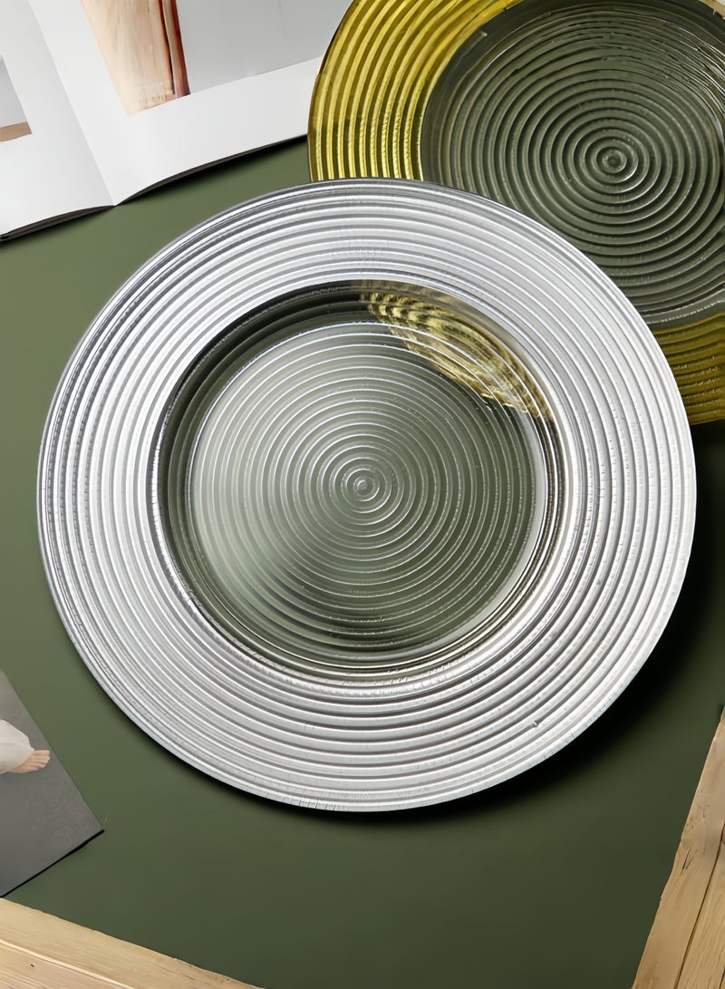 نيهاو مجموعة أطباق زجاجية مكونة من 6 قطع، تتضمن 6 × 13 بوصة، مجموعات أدوات مائدة، صديقة للمجمد/ صديقة للبيئة ودرجة الغذاء مع 3 ألوان، مناسبة للمنزل والحفلات وطبق الحلوى وطبق الفاكهة وطبق العشاء - 33 سم - Image 3