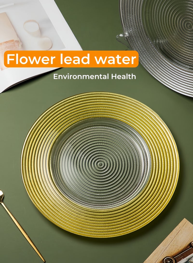 نيهاو مجموعة أطباق زجاجية مكونة من 6 قطع، تتضمن 6 × 13 بوصة، مجموعات أدوات مائدة، صديقة للمجمد/ صديقة للبيئة ودرجة الغذاء مع 3 ألوان، مناسبة للمنزل والحفلات وطبق الحلوى وطبق الفاكهة وطبق العشاء - 33 سم - Image 5