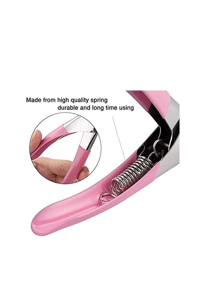 ORiTi False Nail Clipper, Acrylic Fake Nail False Nail Tip Clipper Cutter, Acrylic Nail Cutter Fake Nail Clippers Tool For Salon Home Art,Beauty Design DIY Use Acrylic Pink.