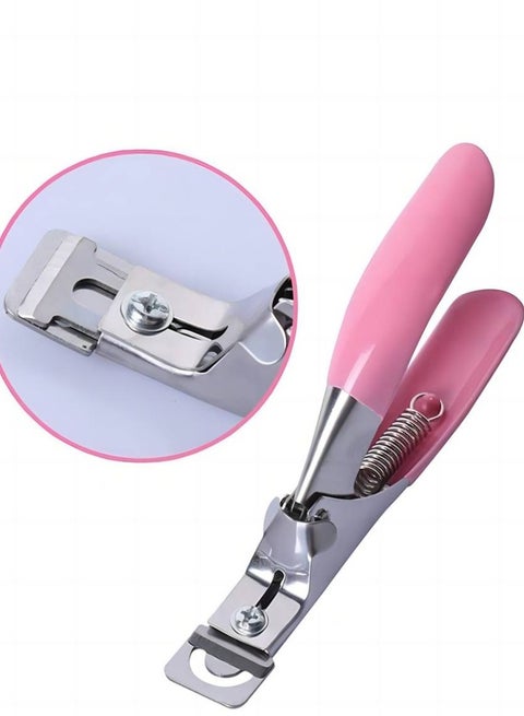 ORiTi False Nail Clipper, Acrylic Fake Nail False Nail Tip Clipper Cutter, Acrylic Nail Cutter Fake Nail Clippers Tool For Salon Home Art,Beauty Design DIY Use Acrylic Pink.