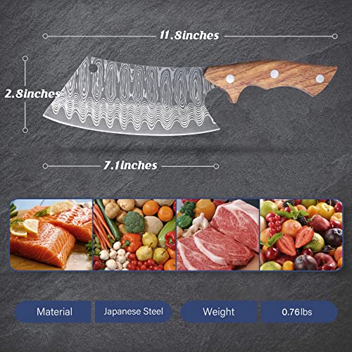Huusk Japan Knife, Hand Forged Meat Cleaver Knife Japanese Kitchen Knife with Sheath Cooking Butcher Knife for Meat Cutting Vegetable Cleaver for Kitchen, Camping Thanksgiving Christmas Gifts - Image 5
