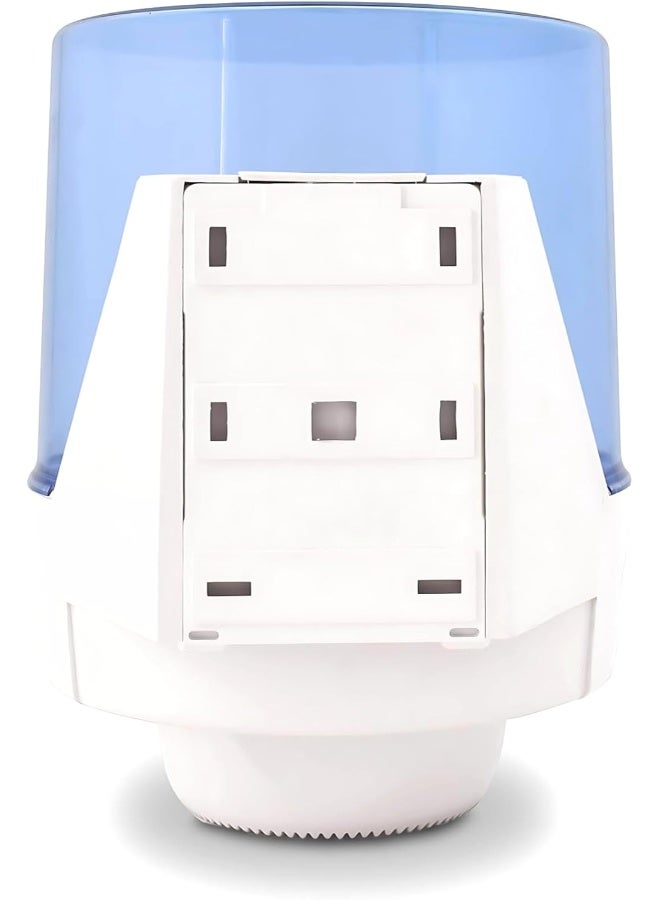 AKC Maxi-Roll Paper Towel Dispenser, Blue & White, Durable, Easy-Load, for Commercial & Home Use, High-Traffic Kitchens, Offices, Restrooms, Cost-Effective, Sleek Modern Design - Image 2