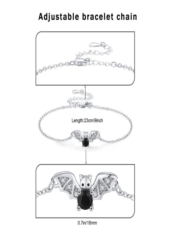 JUSTKIDSTOY Bat Bracelet for Women 925 Sterling Silver Bat Bracelets Animal Jewelry Birthday Christmas Halloween Gifts - Image 2
