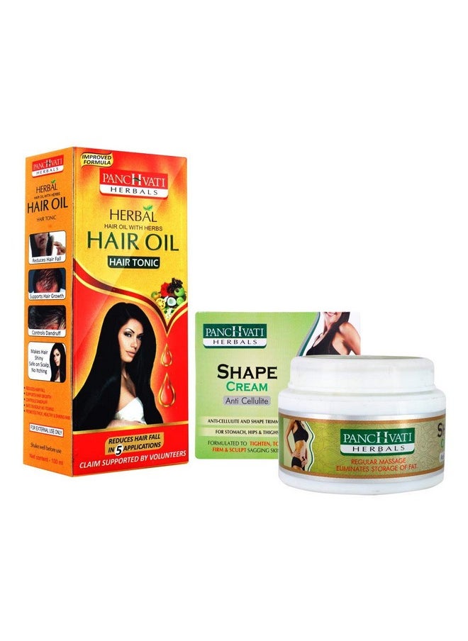 Panchvati Anti Cellulite Shape Cream 100G & Hair Oil 100 Ml  - Image 1