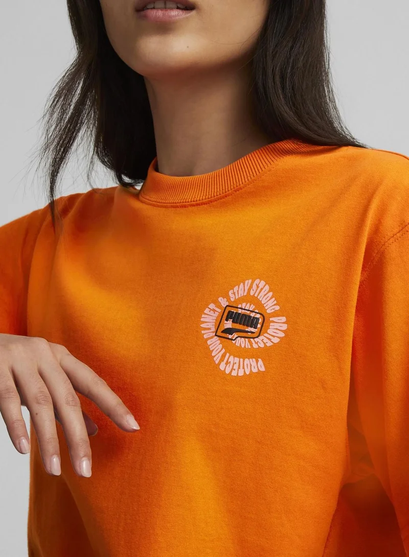 PUMA  Downtown Relaxed Graphic T-Shirt for Women | Best Price UAE