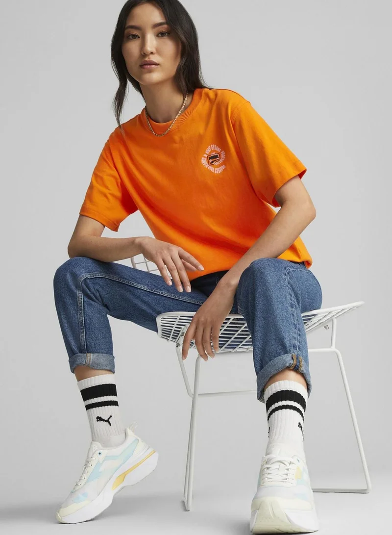PUMA  Downtown Relaxed Graphic T-Shirt for Women | Best Price UAE
