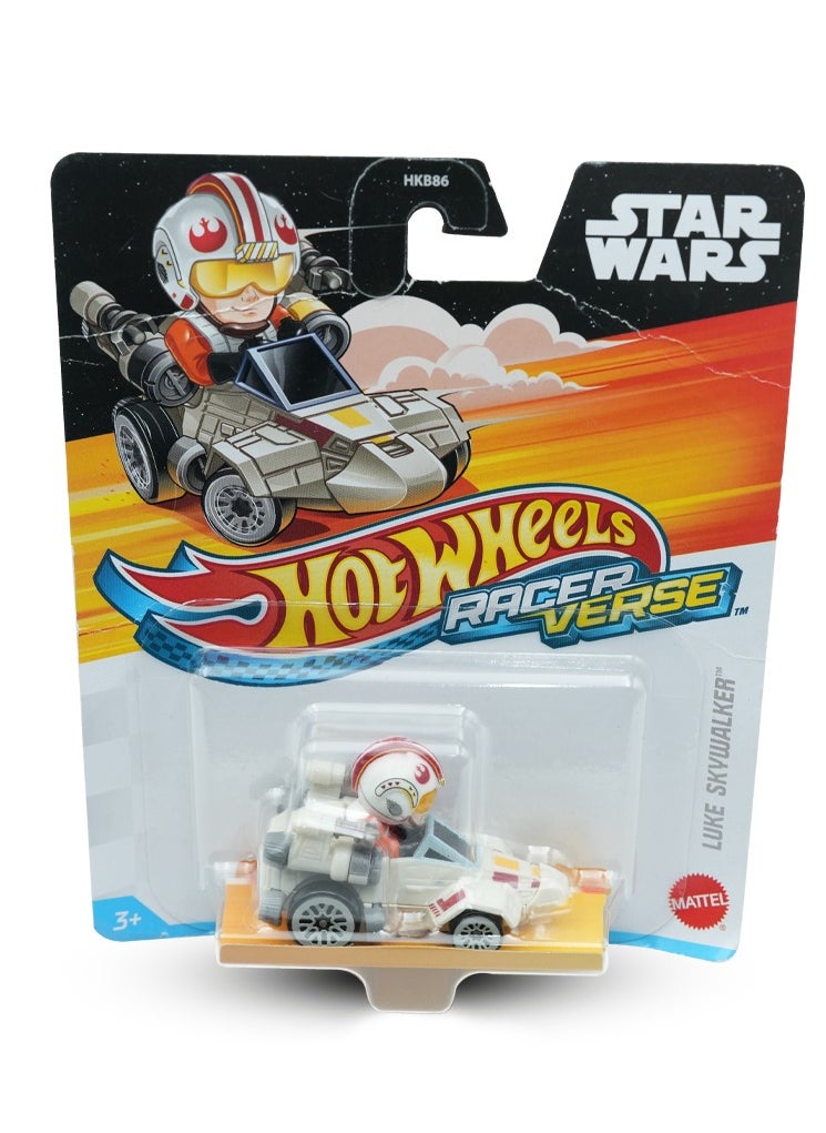 Mattel Toys Hot Wheels RacerVerse , Luke Skywalker Star Wars Character Car , Die Cast Vehicle for Kids Ages 3+ , 2024 Edition Official Mattel Toy , Rebel Alliance Racer Inspired by X Wing Starfighter , Track Compatible Collectible Car  - Image 1