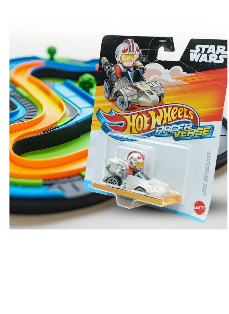 Mattel Toys Hot Wheels RacerVerse , Luke Skywalker Star Wars Character Car , Die Cast Vehicle for Kids Ages 3+ , 2024 Edition Official Mattel Toy , Rebel Alliance Racer Inspired by X Wing Starfighter , Track Compatible Collectible Car  - Image 2