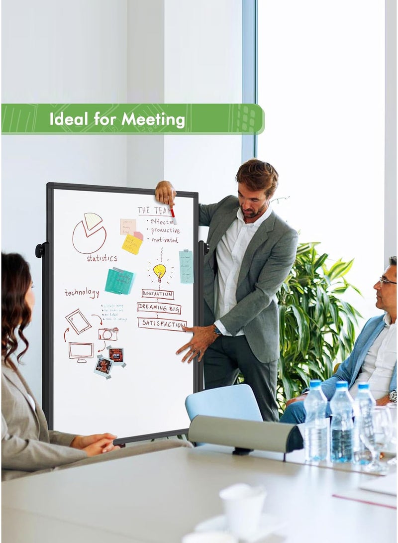 Magnetic Double-Sided Whiteboard with Stand – 60x100cm, Mobile & Height Adjustable - Image 5