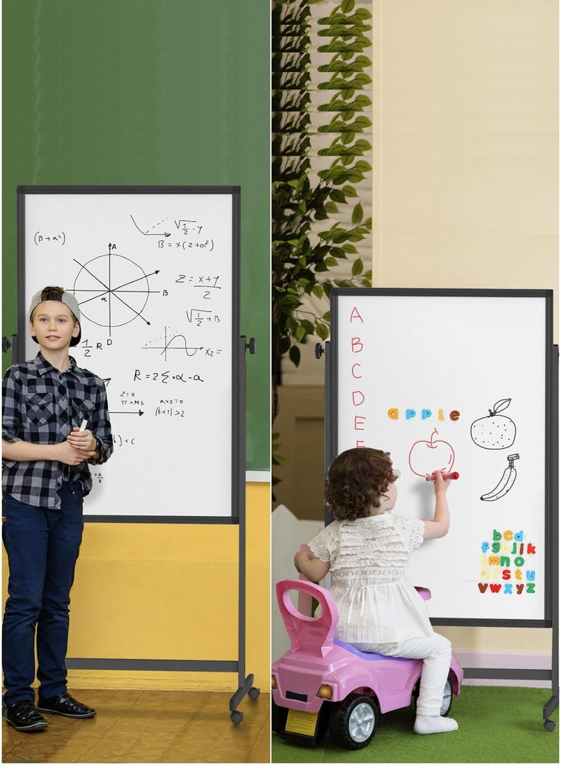 Magnetic Double-Sided Whiteboard with Stand – 60x100cm, Mobile & Height Adjustable - Image 3