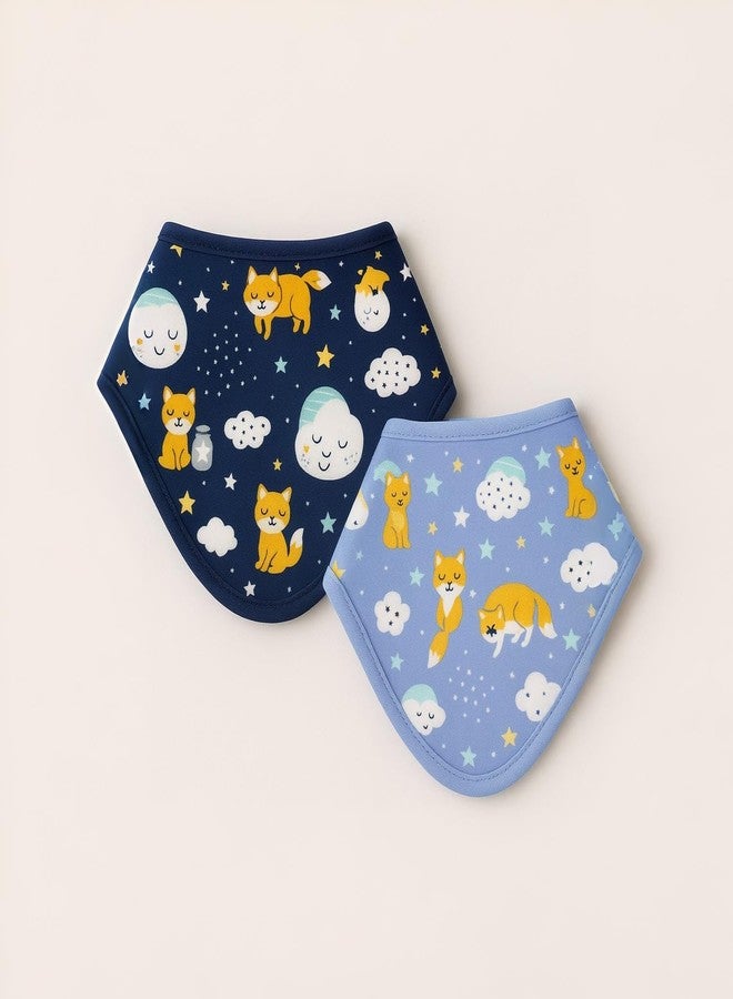 Adhigams Organic Cotton Baby Bibs Set of 2 | 100% Soft, Lightweight & Breathable Quick-Dry Feeding Cloths for Newborns (0-12 Months) | Eco-Friendly, Washable & Reusable Baby Aprons for Boys & Girls - Image 2