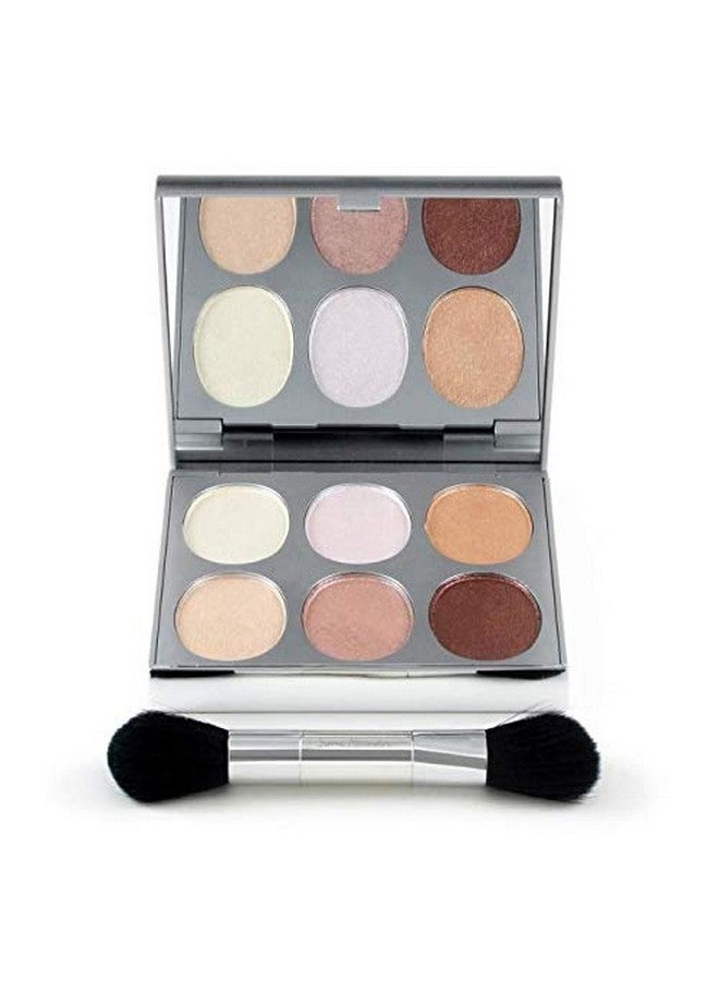 Jerome Alexander Ome Alexander Highlighter Palette & Brush 6 Buildable & Blendable Micronized Powder Highlighting & Contouring Shades (Cool Tones) - Image 1