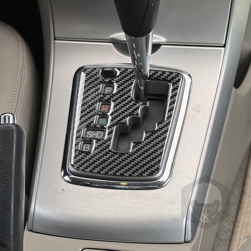 PJFUS Real Premium Carbon Fiber Car Center Console Gear Shifter Transmission Panel Cover Sticker Auto Interior Accessories Compatible with Toyota Corolla 2009 2010 2011 2012 2013 Black - Image 3