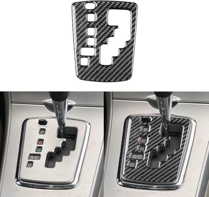 PJFUS Real Premium Carbon Fiber Car Center Console Gear Shifter Transmission Panel Cover Sticker Auto Interior Accessories Compatible with Toyota Corolla 2009 2010 2011 2012 2013 Black - Image 1