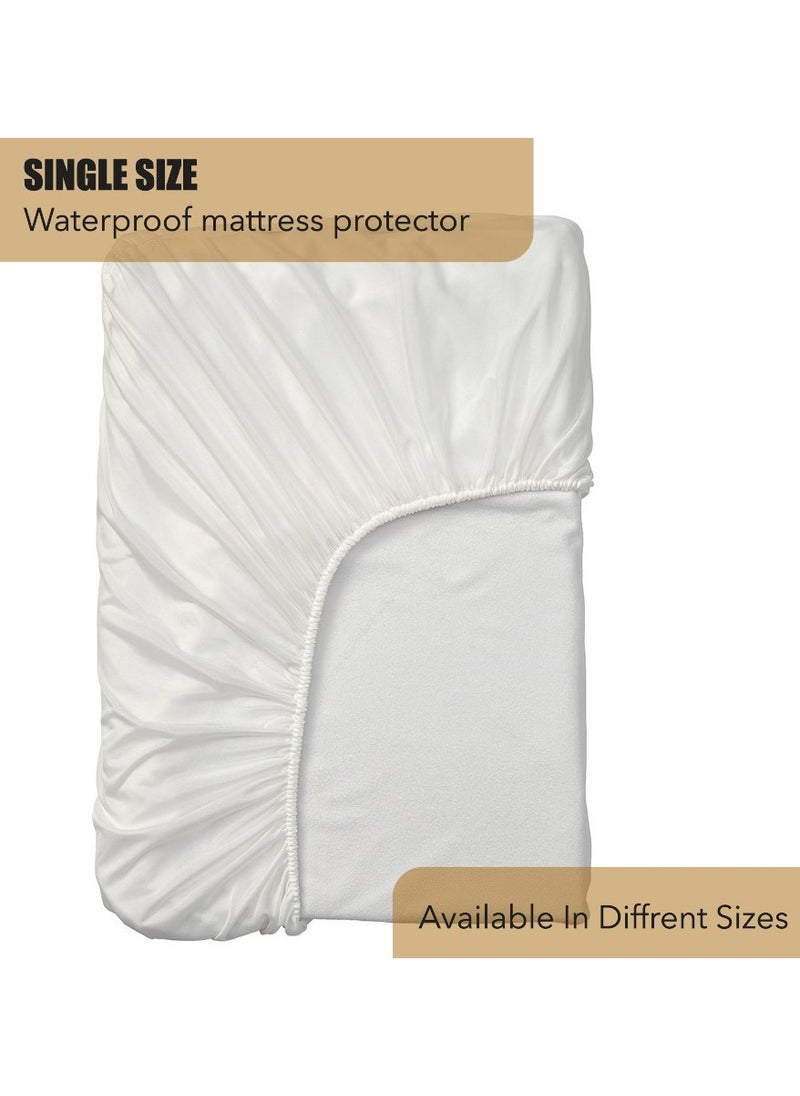 Generic Mattress Protector Single Size, Waterproof Polyester-Fabric 90x200 cm  - Image 1