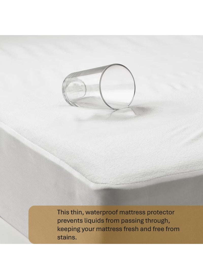 Generic Mattress Protector Single Size, Waterproof Polyester-Fabric 90x200 cm  - Image 3