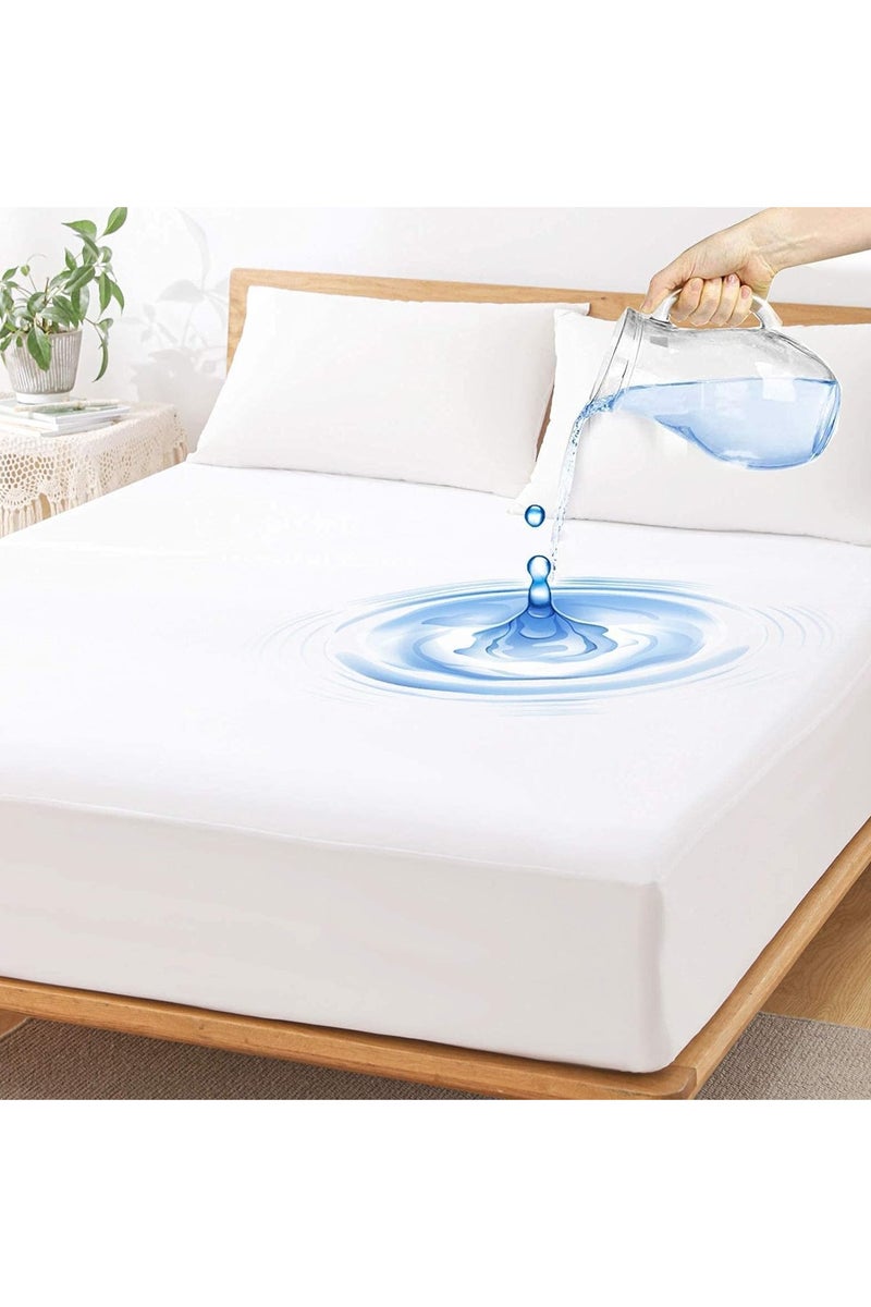 Selecto Hub Mattress Protector 100% Waterproof Polyester, King/Queen/Double/Single Sizes, White - Image 1