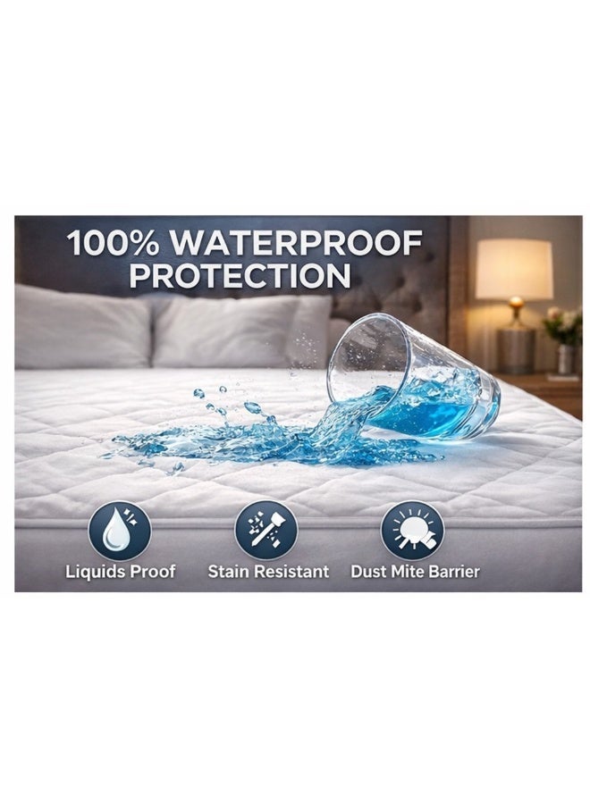 Selecto Hub Waterproof Mattress Protector, Quilted Fitted Mattress Cover, Soft Breathable Bed Protector, Deep Pocket Mattress Pad, Machine Washable, Dust Mite & Spill Protection - Image 2