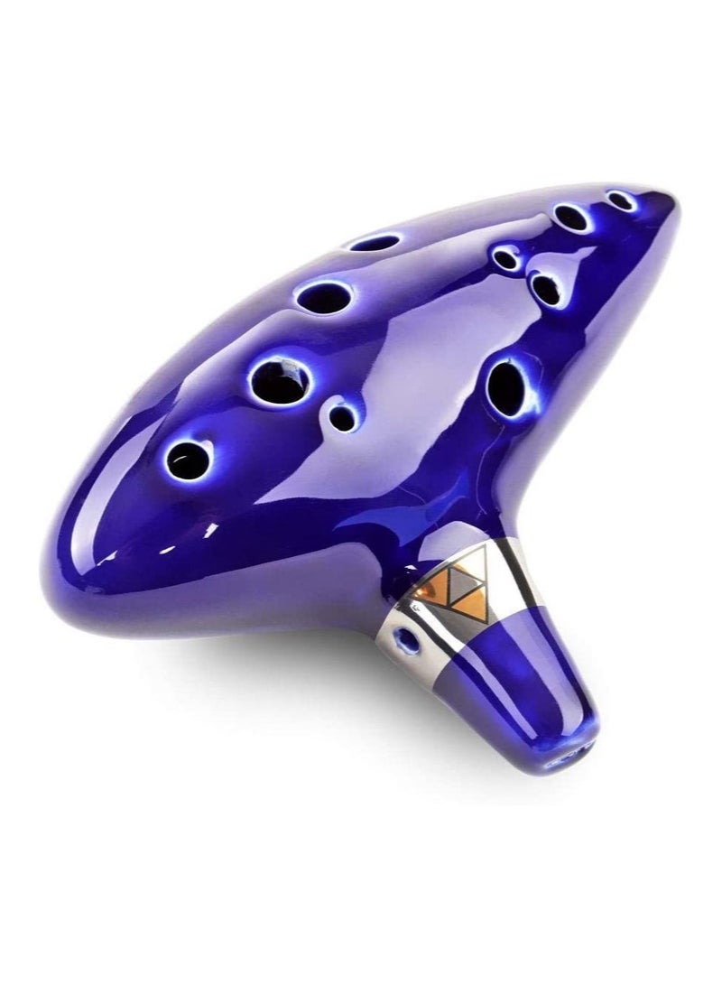 SYOSI 1X Blue 12 Holes Ocarina Ceramic Alto C Legend of Zelda Zelda Ocarina Flute  - Image 1
