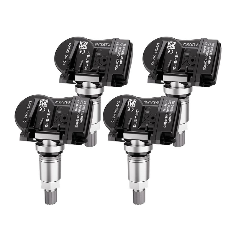 Jsueng TPMS Sensor Tire Pressure Monitoring System Sensor fit for Hyundai Sonata Veloster Kona Elantra Kia NIRO Soul Repalces52933D4100 52933F2000 52933D9100 52940L1100 4Pack