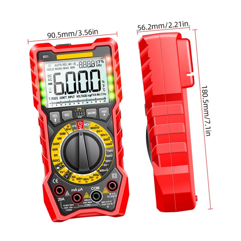 High Precision Pocket Multimeter With Backlight Flashlight For AC DC Voltage Resistance Capacitance - Image 3