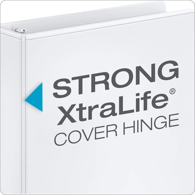Cardinal Tops Economy 3-Ring Binders, 2", Slant-D Rings, Holds 540 Sheets, ClearVue Presentation View, Non-Stick, White, Carton of 6 (90761) - Image 3