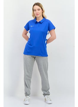 Nike Women Sportwear Fit Short Sleeve Training Polo Shirt, Blue/White  - Image 4