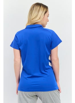 Nike Women Sportwear Fit Short Sleeve Training Polo Shirt, Blue/White  - Image 3