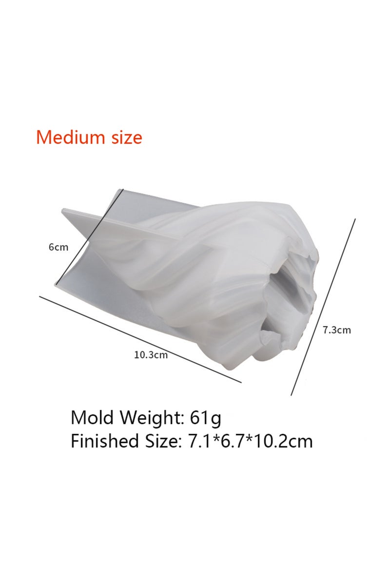 قالب سيليكون متوسط الحجم على شكل عمود روماني حلزوني لصنع شموع معطرة مخروطية الشكل، مناسب للأعمال الفنية التجريدية والحرف اليدوية.