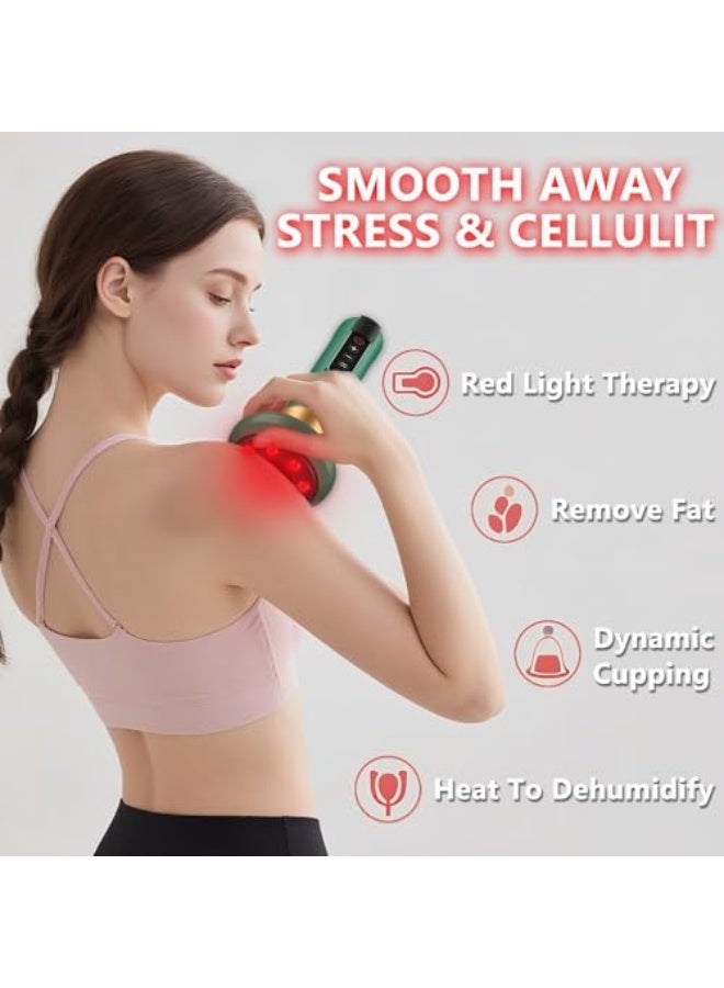 Handheld Anti Cellulite Massage Tool,Cellulite Massager Electric Fat Remover with 12 Suction Modes,Rechargeable & Cordless,Intelligent Cupping Massager for Arms,Legs,Back Used at Home,Green - Image 2