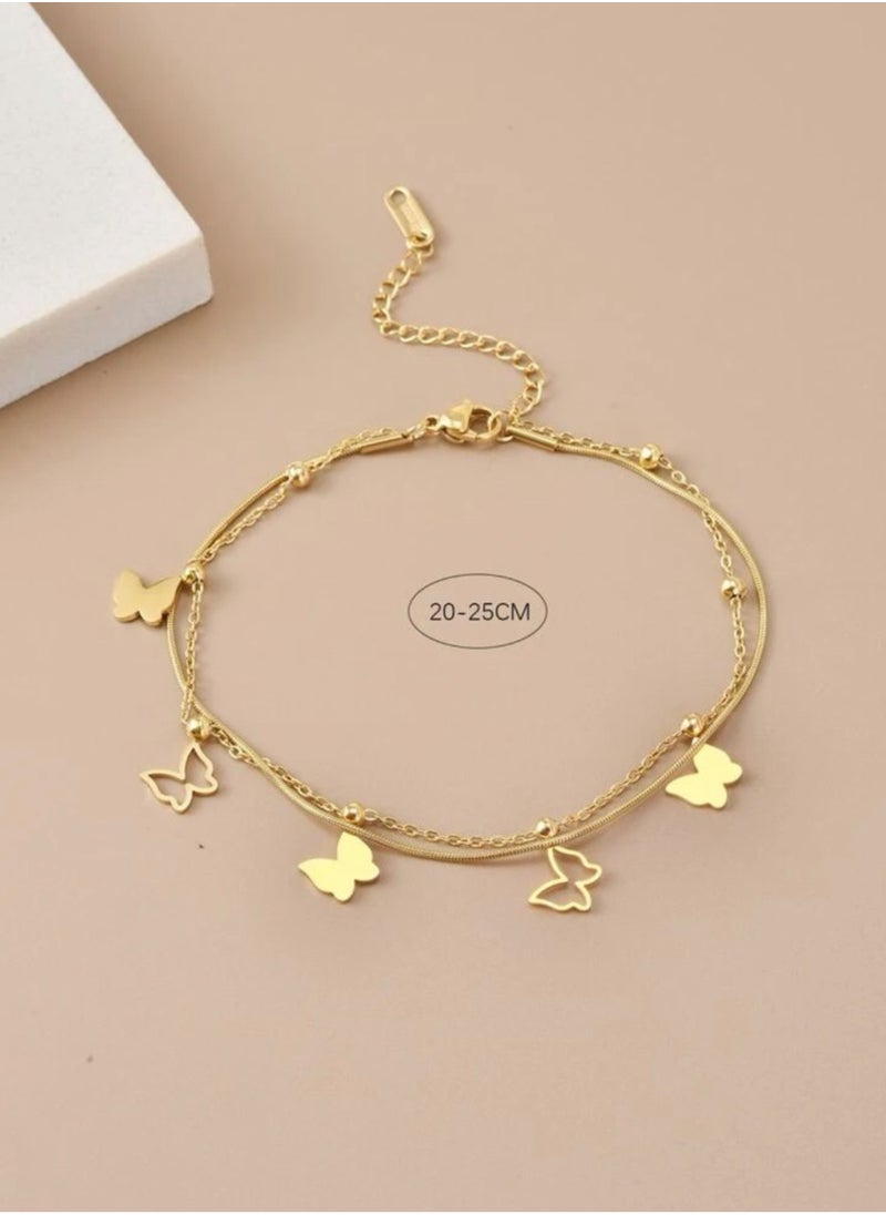 Jewelry 4You - Stainless Steel Gold Plated Anklet - Image 1