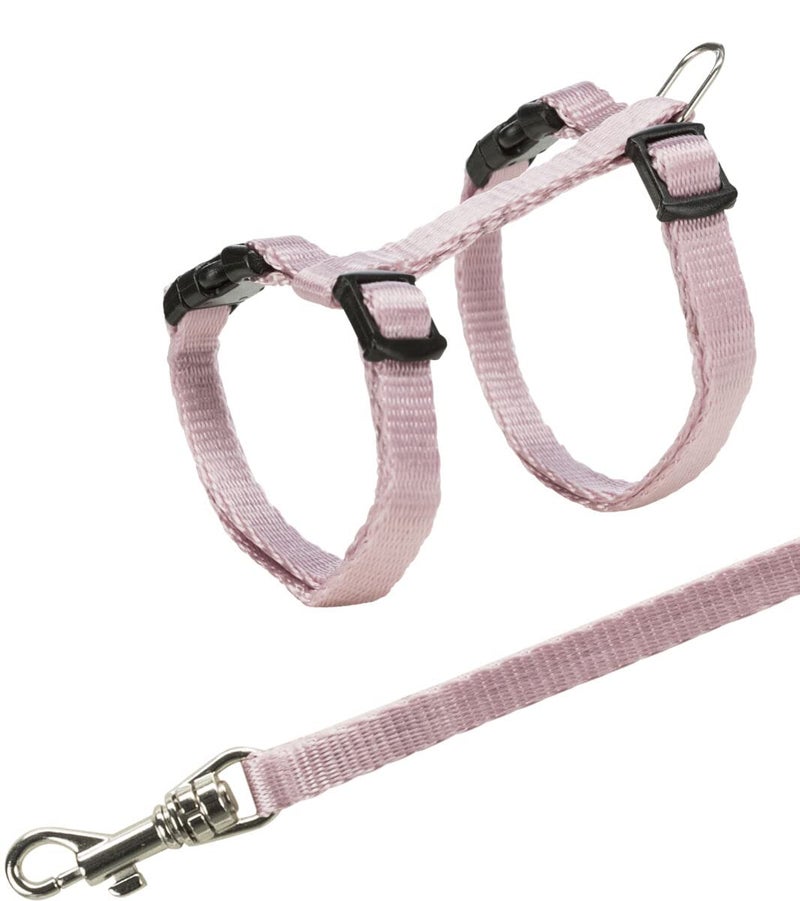 Trixie: - Cat Harness with Leash | Comes with Snap Buckles which Makes it Easier to Use | Strong D-Ring Keeps The Harness and Leash in Place | Assorted Colours - 22–42 cm/10 mm, 1.25 m - Image 4