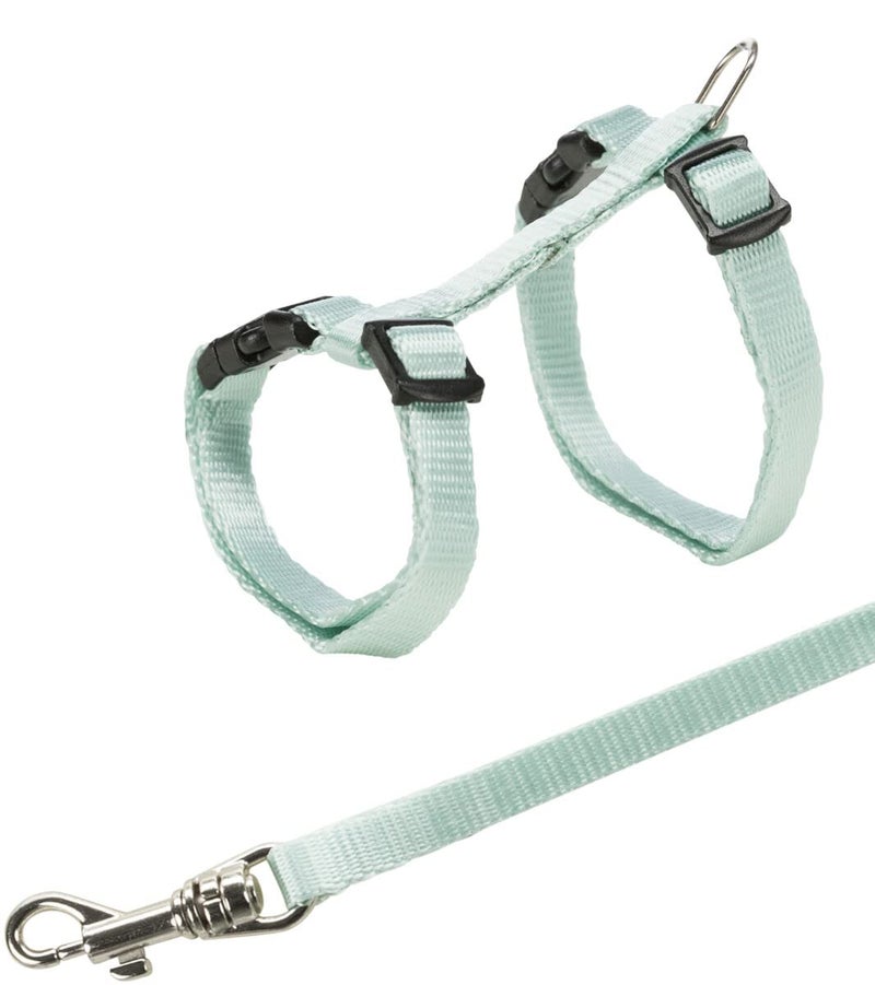 Trixie: - Cat Harness with Leash | Comes with Snap Buckles which Makes it Easier to Use | Strong D-Ring Keeps The Harness and Leash in Place | Assorted Colours - 22–42 cm/10 mm, 1.25 m - Image 3