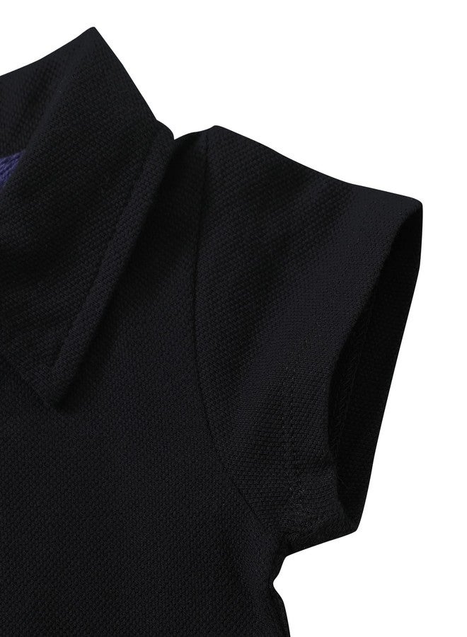 ROMPERINBOX Newborn Baby Boy Collared Onsies Polo Shirt Bodysuit Pique Solid Color Mesh Bubble Short Sleeve Romper Clothes (Black, 3-6 Months) - Image 3
