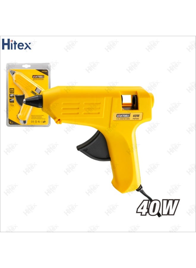 Hitex 40W Hot Melt Glue Gun with 2 Glue Sticks | Fast Heating (3–5 Min), 11–12mm Stick Compatible | DIY Craft, Household Repairs, School, Hobby & Décor Projects – 110–220V - Image 3
