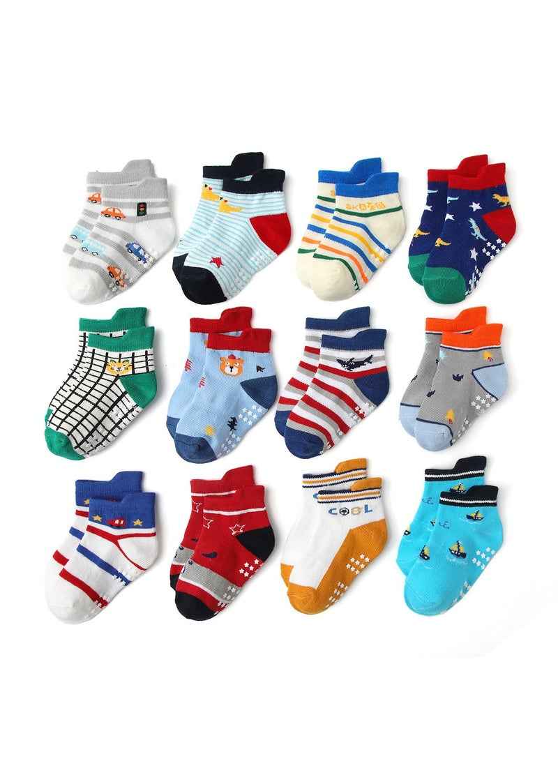 Children's Floor Socks Baby Non-Slip Socks 12 Pairs - Image 1