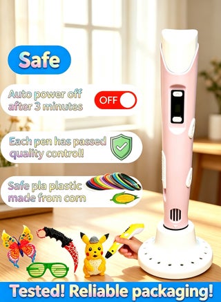3D Printing Pen,Cute Doodle Arts Craft Drawing USB Pen Set,Kids DIY Gift, Doodle Arts Craft Drawing, Compatible with PLA and ABS Filament, Adjustable Temperature and Speed, for Graffiti, Drawing, Model Making,Education RBT Starter Kit Kids Toy Generation Smart Children's Gift Three-Dimensional Painting Creative Room Temperature Pen + 3D Printing Line Set（Pink） - view 4
