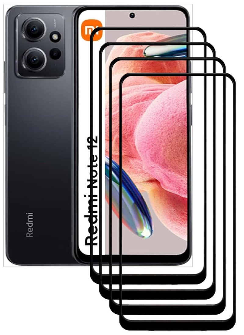 ACLIX 4 Pieces Antistatic ESD Dustproof Premium Quality High Definition Tempered Glass Screen Protector Designed For Xiaomi Redmi Note 12 4G - Image 1