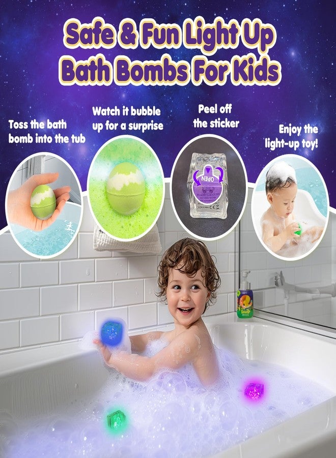 Lisotera Bath Bombs for Kids with Toys Inside, 8 Light up Bath Bomb of Solar System Set, Planet Bath Bomb with Surprise Inside, Kid-Friendly Bubble Bath Fizzies Gifts for Boys Girls - Image 3