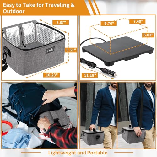 Aotto Portable Oven Electric Lunch Box Food Heater - 12V/24V 2-in-1 Car Food Warmer, Heated Lunch Box for Adults, Cook, Reheat, and Keep Meals Warm for Car, Truck, Travel - Grey - Image 4