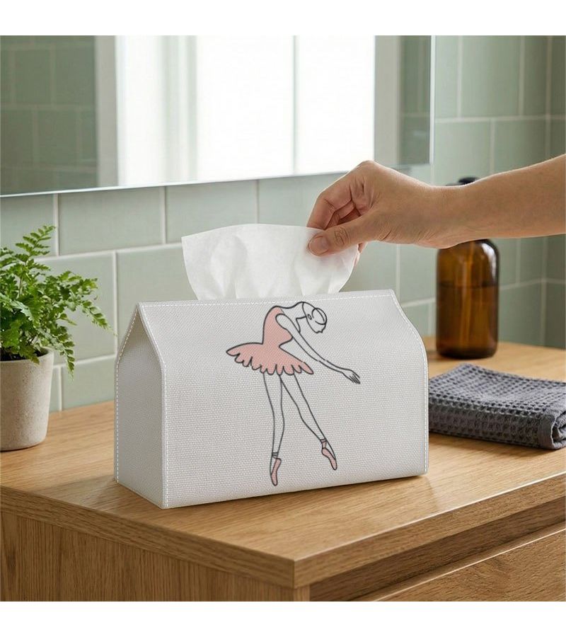 1PC Minimalist Elegant Tissue Box Ballet Figure Soft Pink 7x4.3x5.1 Inch For Home Party Car Kitchen Bathroom Tissue Holder Everyday Use Party Supplies Home Accessory Holiday Decor - Image 5