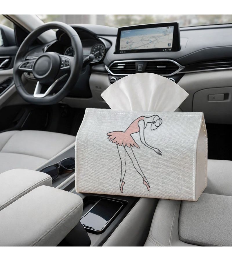 1PC Minimalist Elegant Tissue Box Ballet Figure Soft Pink 7x4.3x5.1 Inch For Home Party Car Kitchen Bathroom Tissue Holder Everyday Use Party Supplies Home Accessory Holiday Decor - Image 4
