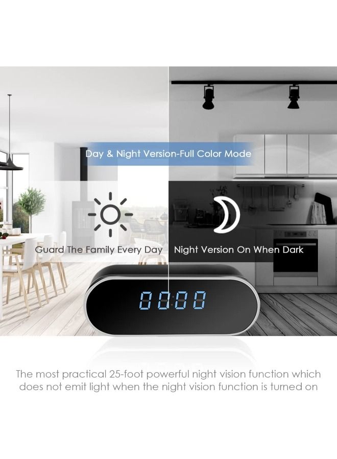 SHOPI Multifunctional Baby Monitor Home Security Mini Clock Camera With Rechargeable battery 128gb memory card support with night vision - Image 5