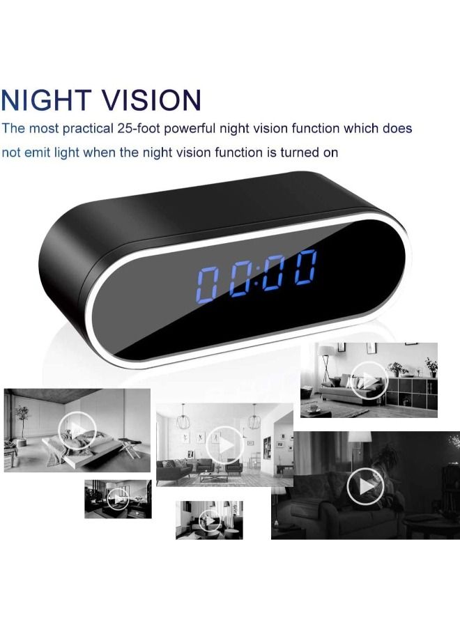 SHOPI Multifunctional Baby Monitor Home Security Mini Clock Camera With Rechargeable battery 128gb memory card support with night vision - Image 2