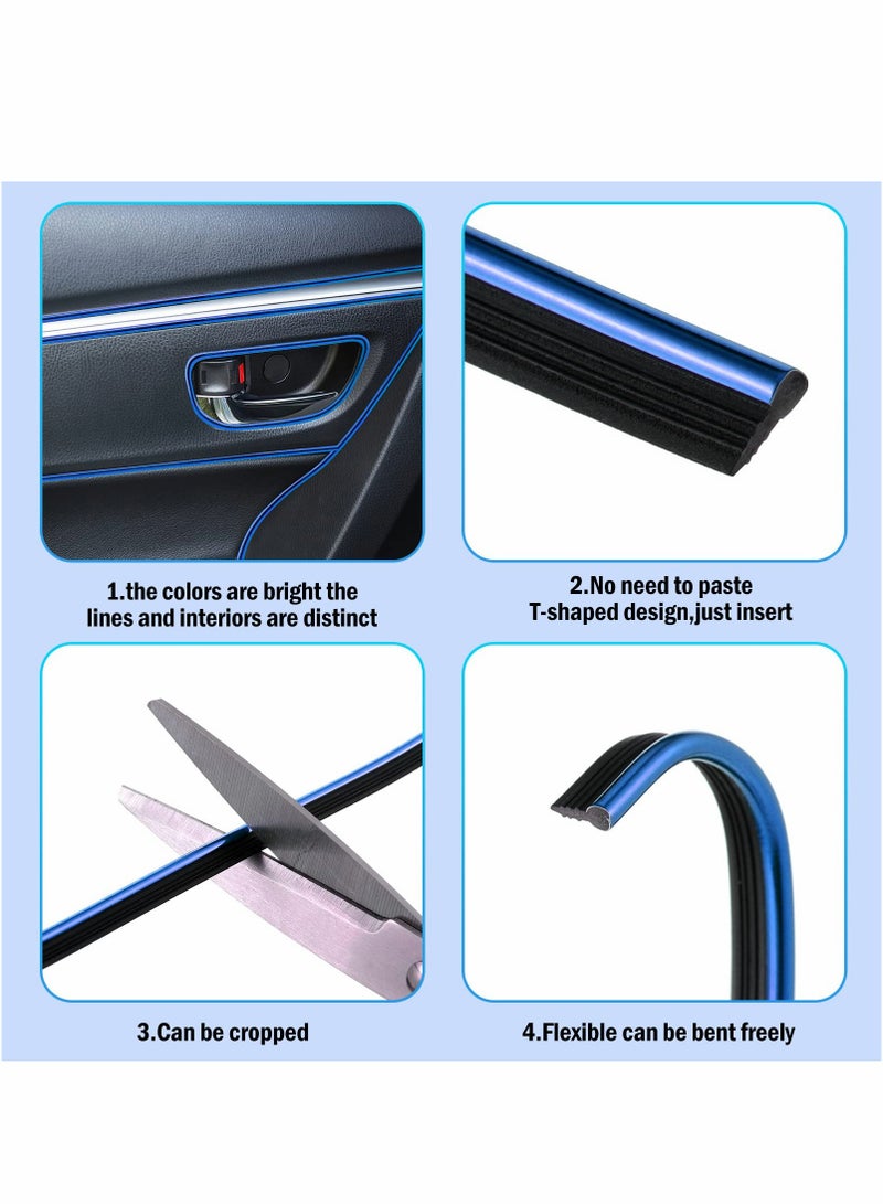 Car Interior Moulding Trim Strips, Universal Car Decoration Pinstriping Filler Insert Strips, DIY Flexible Strip Garnish Accessory with Installing Tool (Blue, 10FT) - Image 3